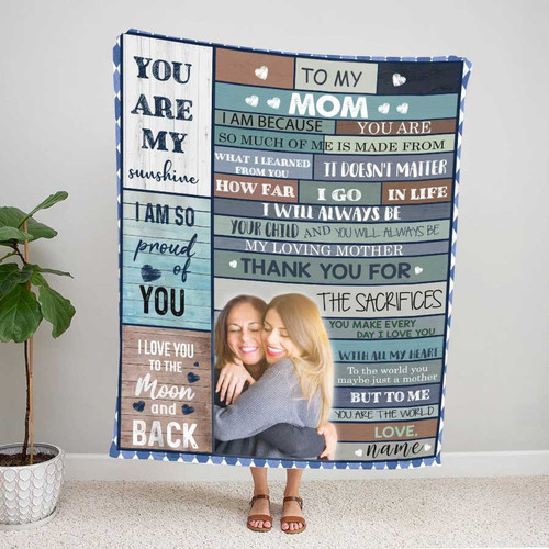 Customized Picture Mother and Daughter Blanket, Gift from Daughter to Mom Throw Blanket Sherpa Blanket for Bedroom