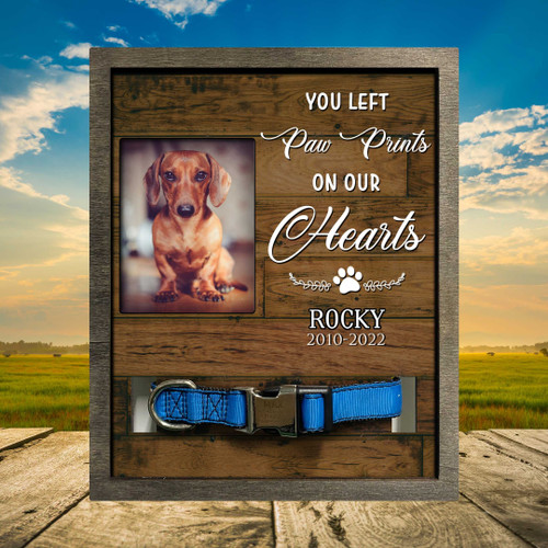 Memorial Picture Frames For Loss Of Loved Dog, Pet Collar Keepsake Picture Frame, Picture For Pet Loss