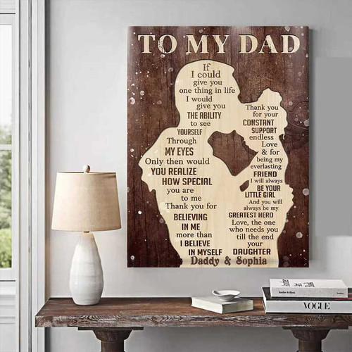Father Daughter Gift, Fathers Day Canvas, Gift from Daughter, We Hug this Wall Art