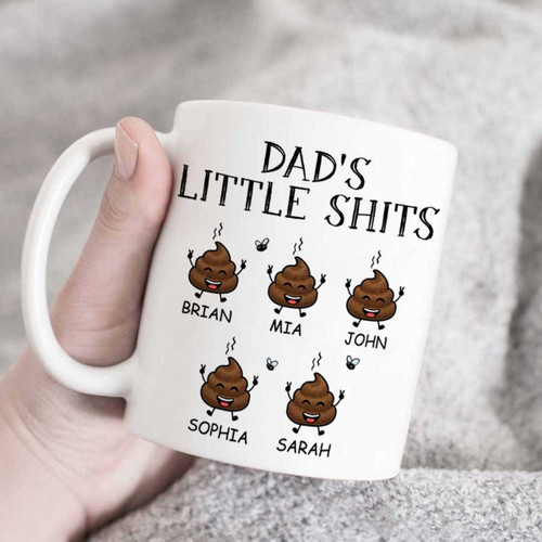 Fathers Day Mug, Mug For Dad, Funny Dad Mugs, Dad's Little Shits Funny Coffee Mug