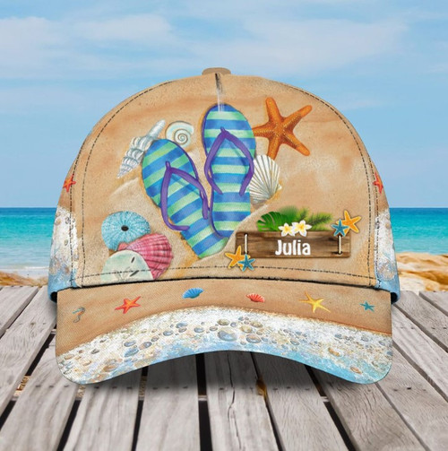 Personalized Flip Flop Cap 3D All Over Prints for Summer, 3D Beach Cap for Summer Holiday