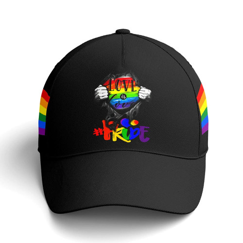LGBT Cap Love Is Love Pride Black Baseball Cap, Gift For Couple Lesbian, Gay Pride Baseball Cap
