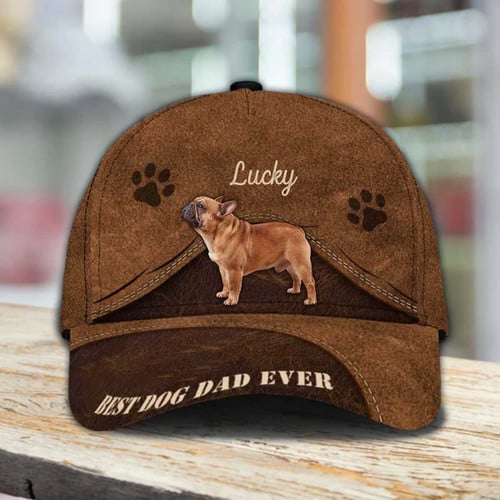 Personalized French Bulldog Cap, Best Dog Dad Ever Custom Photo French Bulldog Hat for Dad
