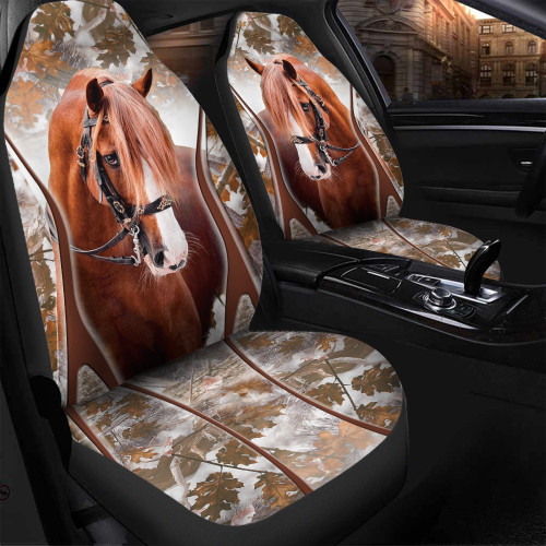 Camo Brown Horse Car Seat Cover Set