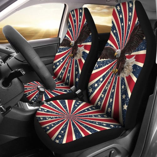 Eagle American Flag Car Seat Covers for 4th of July Car Seat Cover