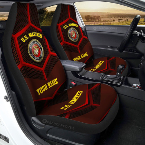 Personalized US Marine Corps Car Seat Covers Customized Name US Military Car Accessories