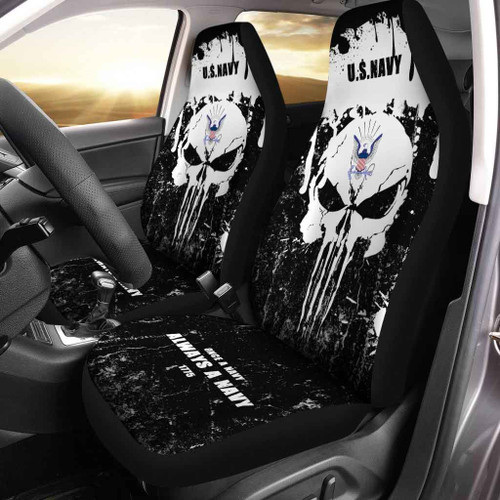 US Navy Skull Car Seat Covers Custom USN Army Car Accessories