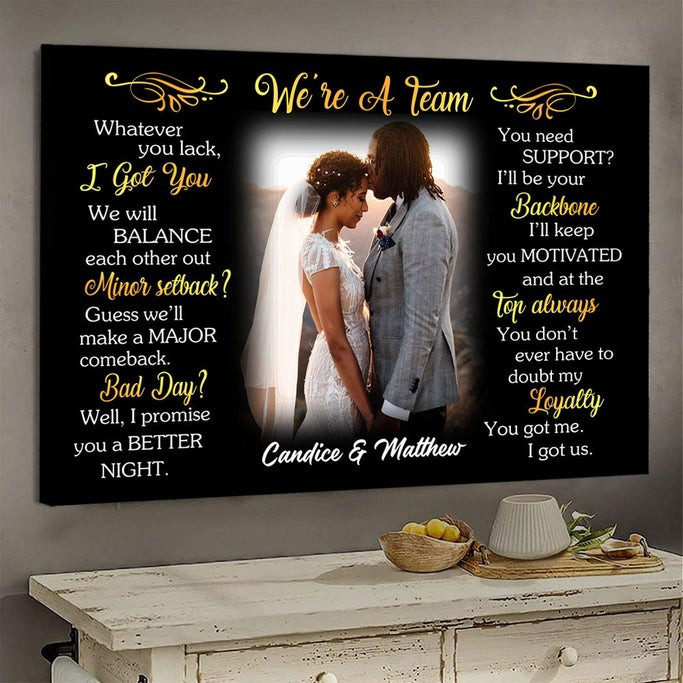 Personalized Couple Wall Art, Whatever You Lack I Get You Canvas Custom Photo Husband and Wife