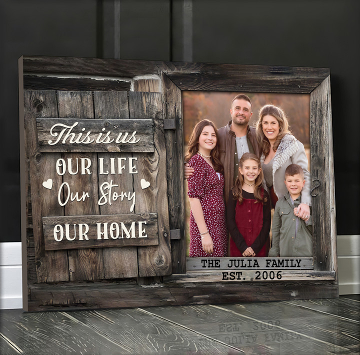 Customized This is us Mom Picture Wall Art Canvas, Family photo Canvas for Mother