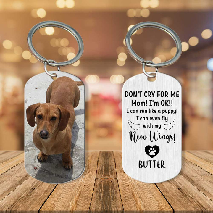 Dachshund Memorial Dog Keychain, Custom Dog Picture, Dog in Heaven, Don't cry for me Keychain Memorial Dog Keychain, Custom Dog Picture, Dog in Heaven, Don't cry for me Keychain