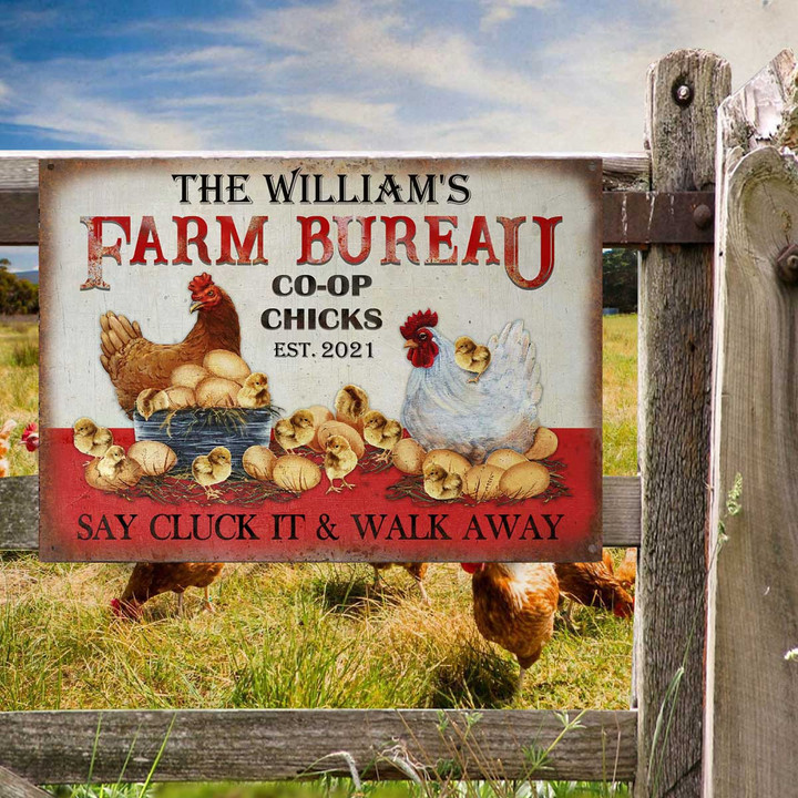 Personalized Chicken Farm Bureau Customized Vintage Metal Signs For Chicken Farm Sign