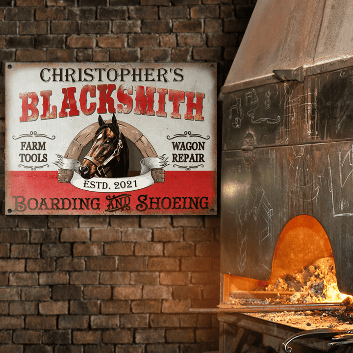 Personalized Horse Blacksmith Boarding And Shoeing Customized Vintage Metal Signs