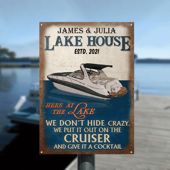 Personalized Cruiser Lake House Vintage Metal Signs, Cruiser Sign