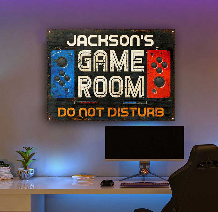 Personalized Gaming Room Sign, Not Disturb Customized Vintage Metal Signs for Him