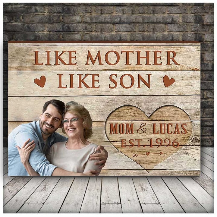 Like Mother Like Son Wall Art Canvas, Gift from son to Mother Canvas Bedroom Wall Art Decor