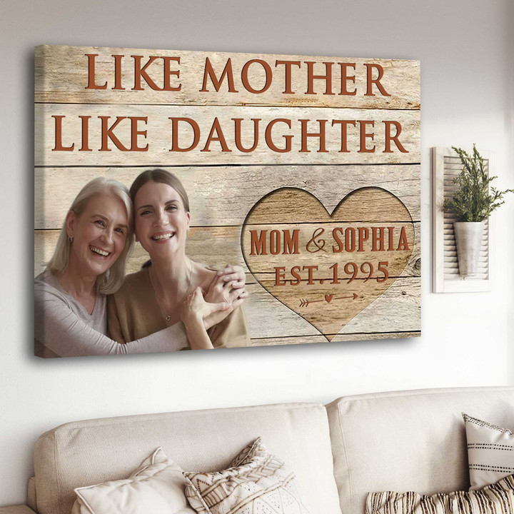 Mother's Day Gift, Custom Photo Mother and Daughter, Mother Canvas, Like Mother Like Daughter Wall Art for Living Room