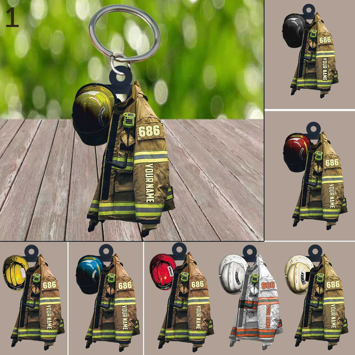 Customized Firefighter Keychain, Firefighter Helmet, Firefighter Costume, Firefighter Gifts for Father, Firefighter's Day