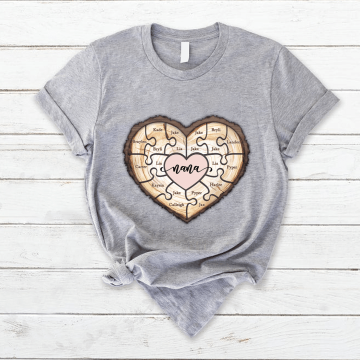 Personalized Grandma Puzzle With Grandkids Cute Mother Day T Shirt