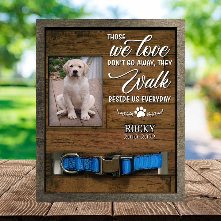 They Walk Beside Us Every Day, Pet Memorial Picture Frame, Memorial Plaques Personalized