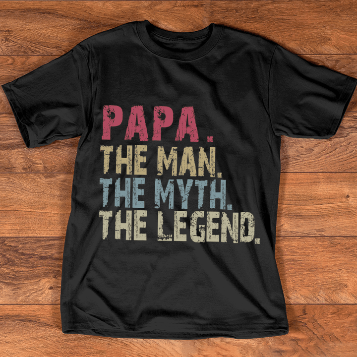 Papa The Man The Myth The Legend T Shirt Vintage Grandpa T Shirt