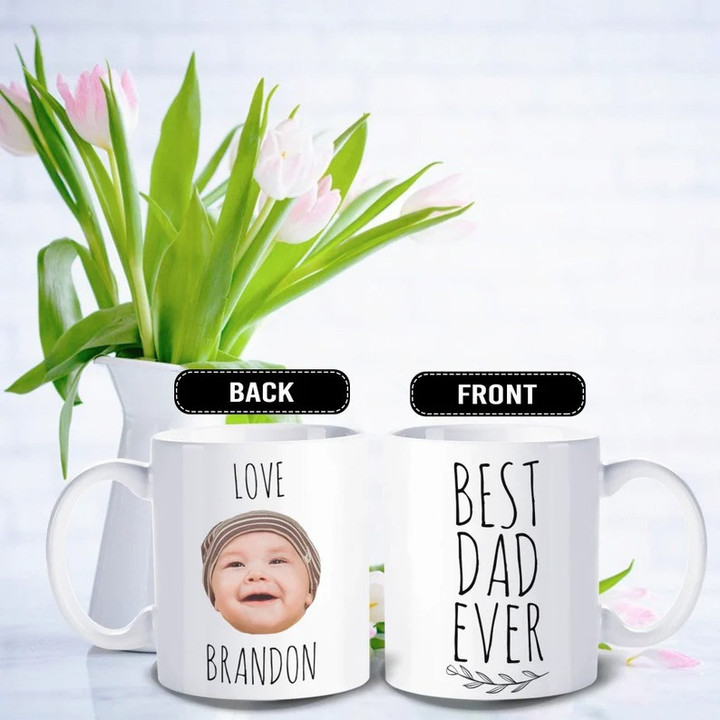 Best Dad Ever Mug, Father's Day Gift - Personalized with Photo of kid