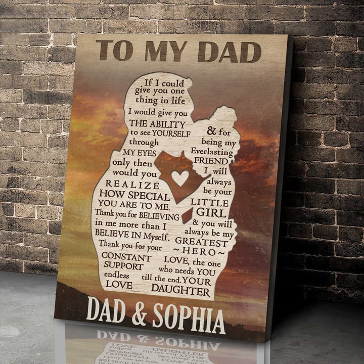 Father's Day Gifts from Daughter, Father Daughter Gifts, Dad Canvas, Father's Day Wall Art