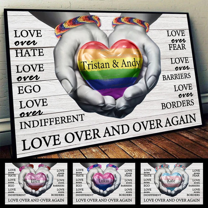Love Over And Over Again, LGBT Custom Canvas, Gift For LGBTQA+ Community And Ally