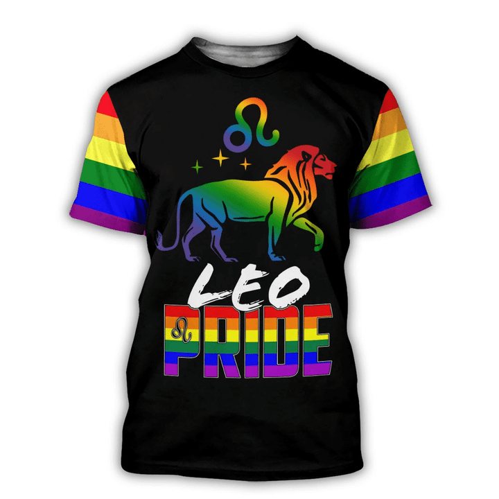 Leo Pride Shirts, Lion Gay 3D Shirt For Pride Month, Pride Leo Tee Shirts