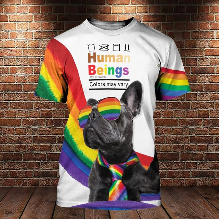 Rainbow Striped Shirt, Human Being 3D T Shirts For LGBT Community, Bisexual Shirts