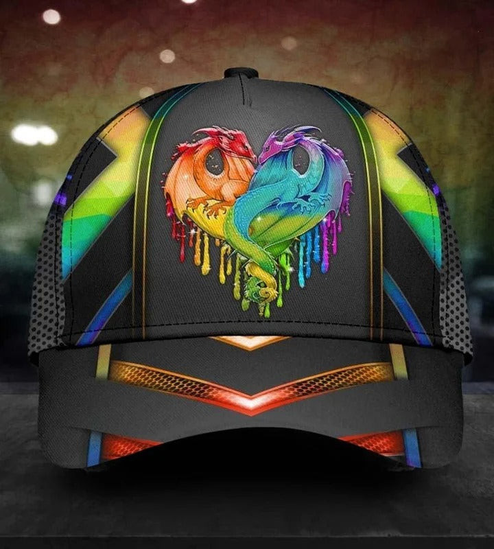 LGBT Accessories, Dragons LGBT Love Is Love Printing Baseball Cap Hat, Gift For Couple Gay Man