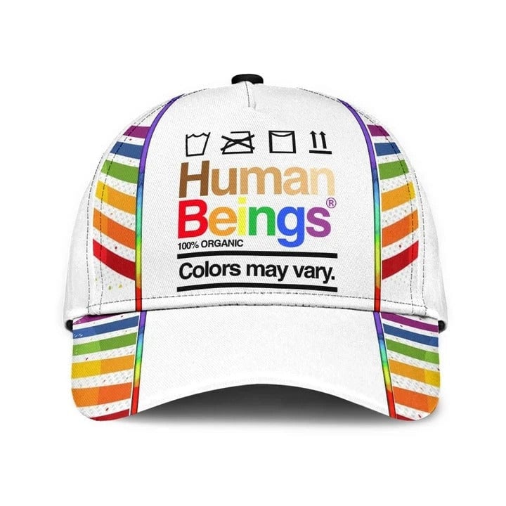 Lesbian Cap, Rainbow Human Beings White Background Lgbt Printing Baseball Cap Hat