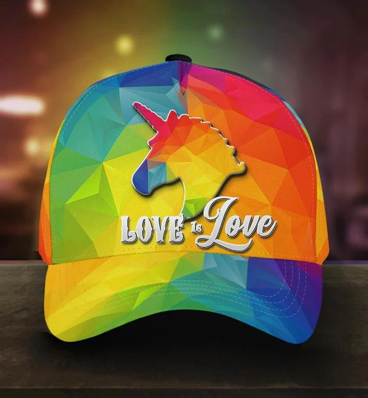 Pride Cap Lgbt Unicorn Love Is Love Lgbt Printing Baseball Cap Hat, Pride Accessories