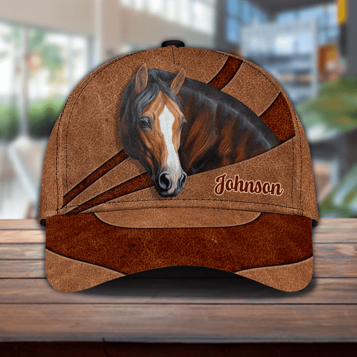 Gift For Father, Personalized Horse Classic Cap, 3D Baseball Cap for Dad, Horse Cap for Girl and Boy