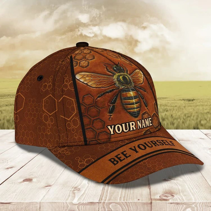 Personalized Bee Yourself Cap for Men & Women Bee Lovers, Custom Name Bee Hat