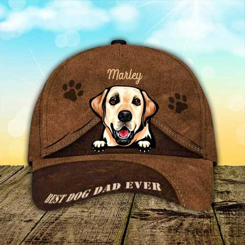 Personalized Labrador Hat, Custom Photo Labrador 3D Cap for Dad, Labrador Cap for Mom