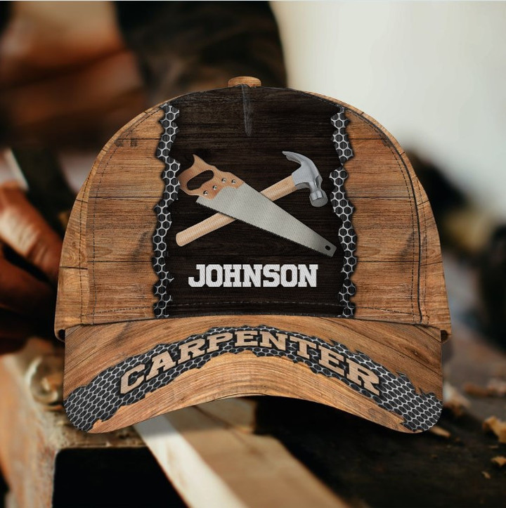 Personalized Carpenter Tool 3D Baseball Cap for Carpenter, Hammer and Saw Carpenter Hat for Him