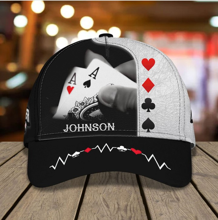 Customized Poker 3D Baseball Cap for Poker Lovers, Poker Hat for Players