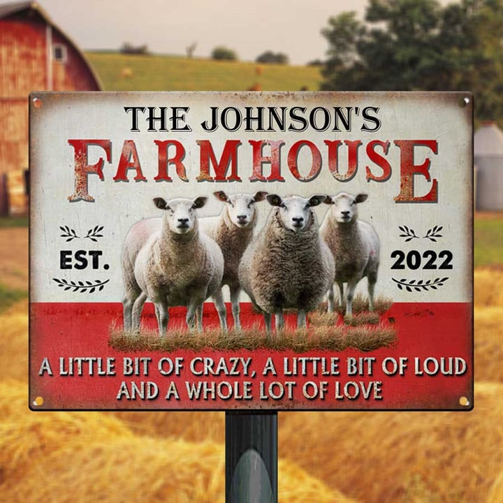 Personalized Sheep Farmhouse A Little Bit Of Customized Vintage Metal Signs