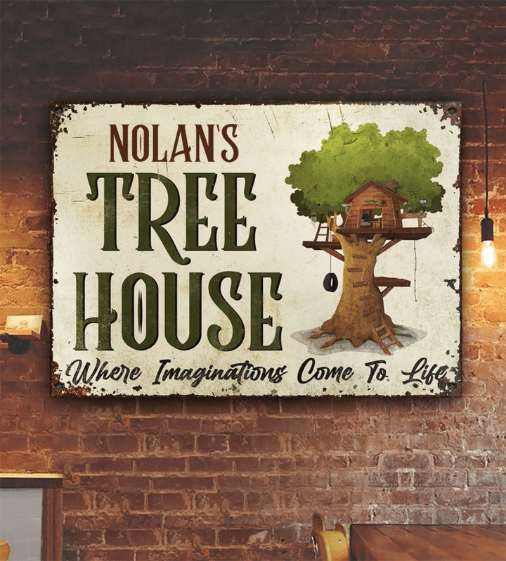 Personalized Tree House Imaginations Come To Life Customized Vintage Metal Signs