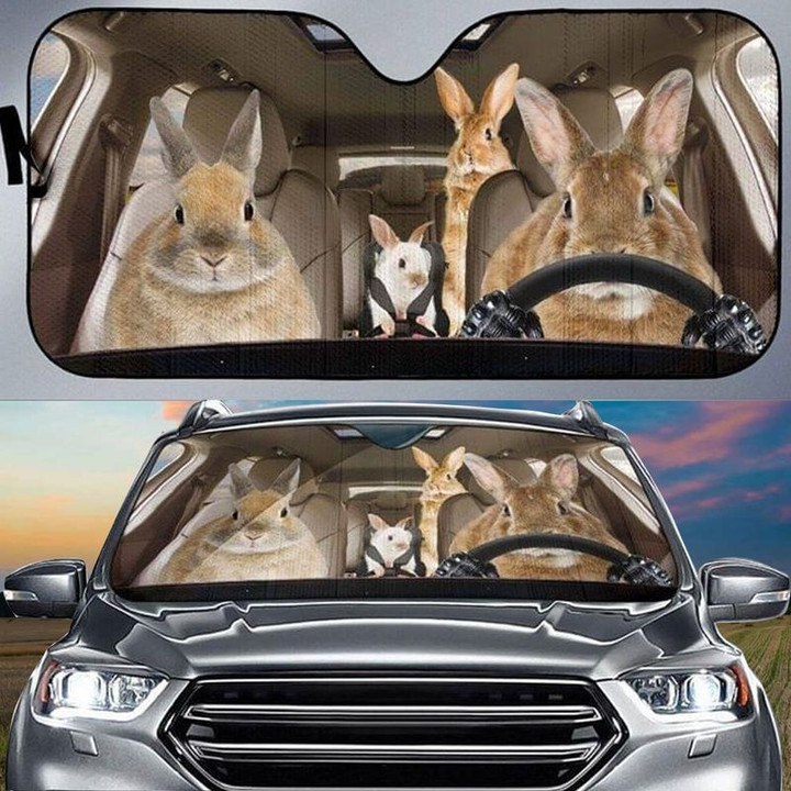Rabbit Bunny Mom Cute Animal Car Sun Shade Car Windshield Car Window Cover Windshield Sunshade