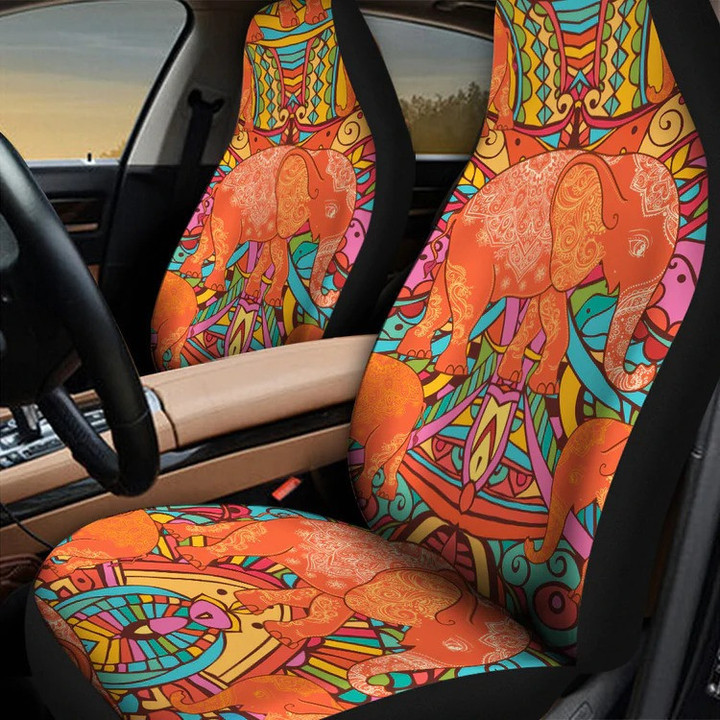 Indian Boho Hippie Elephant Car Seat Covers for Indian