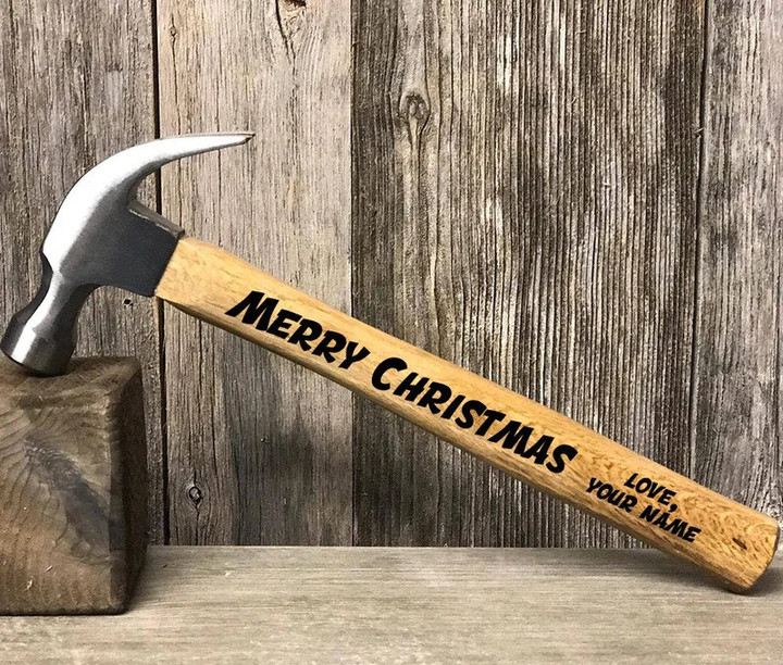 Merry Christmas Personalized Hammer Custom Name Dad Hammer for Him