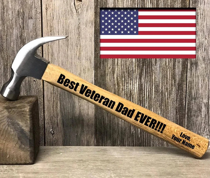 Personalized Best Veteran Dad Ever Hammer for Father, Daddy