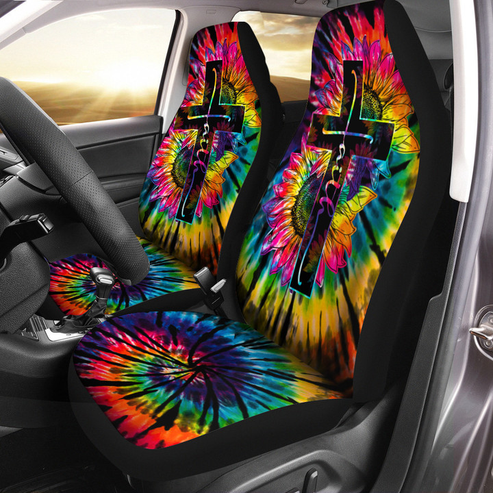 Faith Dye Pattern Car Seat Covers Universal Fit Set 2