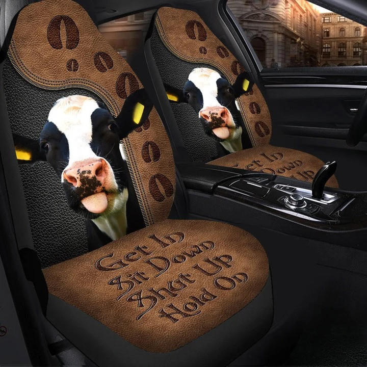 Customized Funny Cow Car Seat Cover for Farmer, Cow Lovers