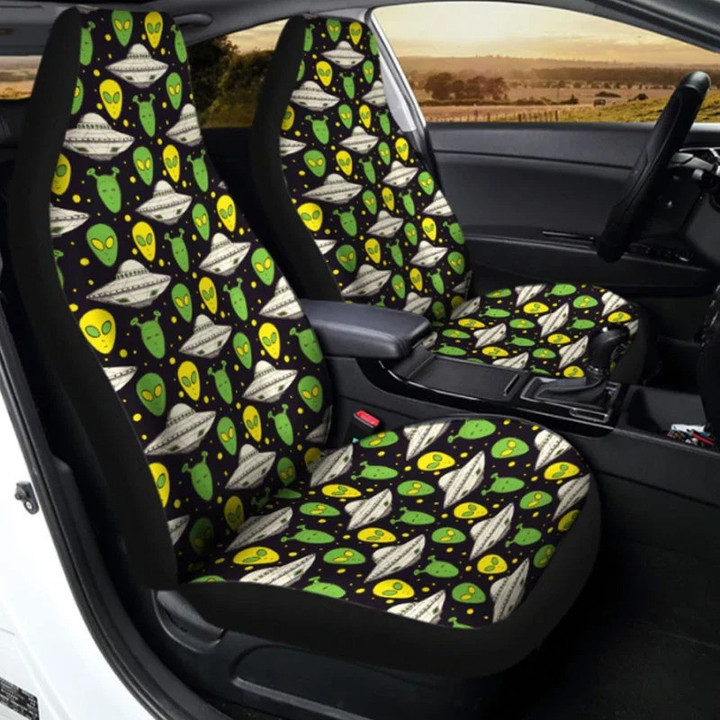 Personalized UFOs Alien Pattern Car Seat Cover for Car Decoration