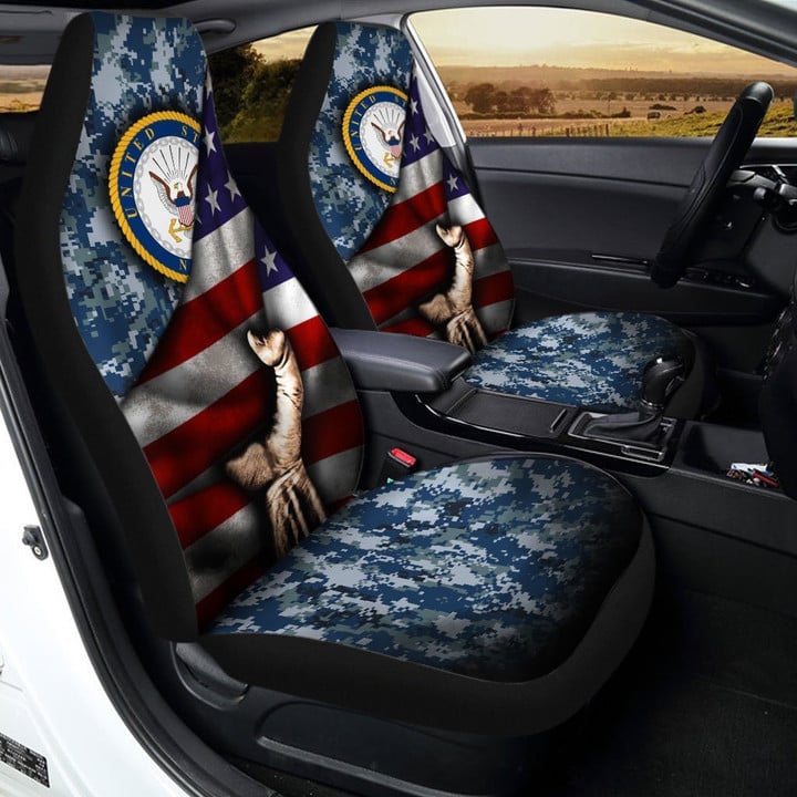 United States Navy Car Seat Covers Custom US Flag Car Interior Accessories - Gearcarcover - 1