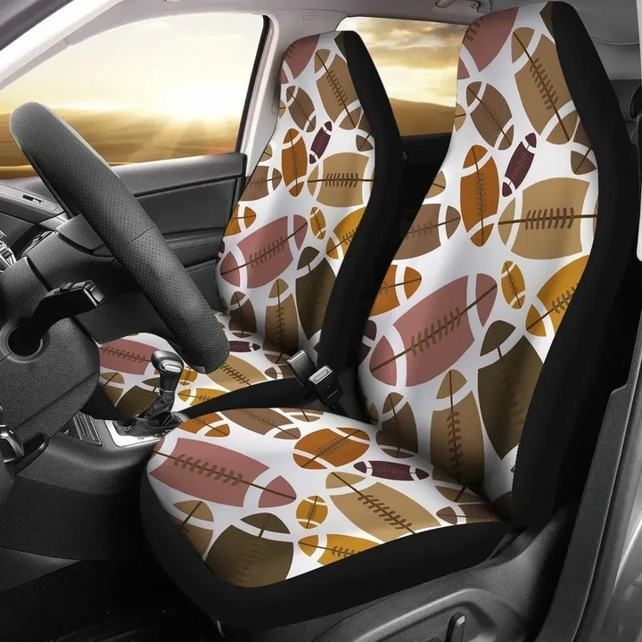 American Football Rugby Ball Pattern Printed Car Seat Covers