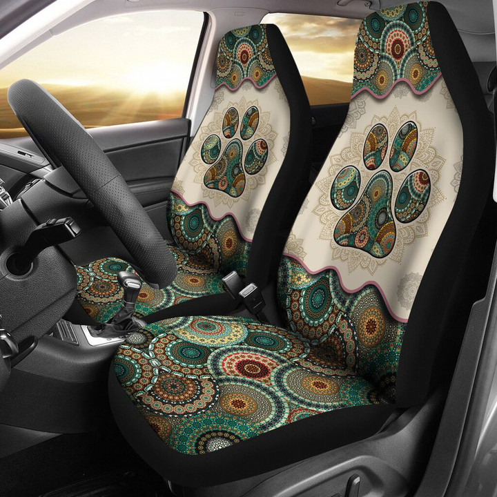 Dog Vintage Mandala Car Seat Covers, Automotive Seat Covers for Dog Lovers