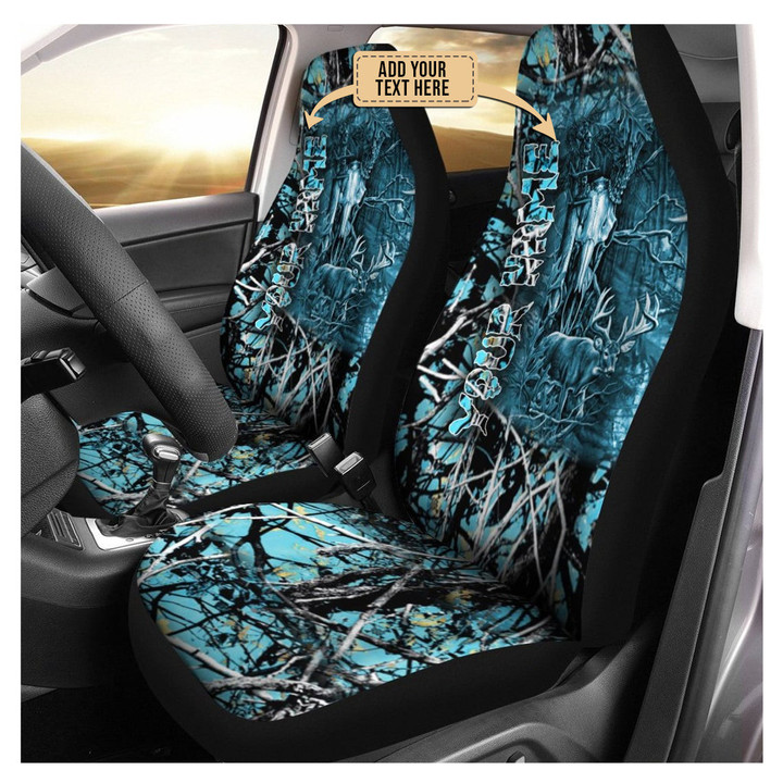 Camo Deer Hunting Car Seat Cover Muddy Girl Pattern - Personalized Custom - Set of Two, Automotive Seat Covers Set